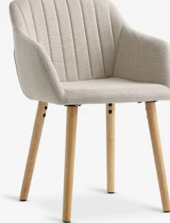 ADSLEVChaise ADSLEV tissu beige/coloris chêne naturel