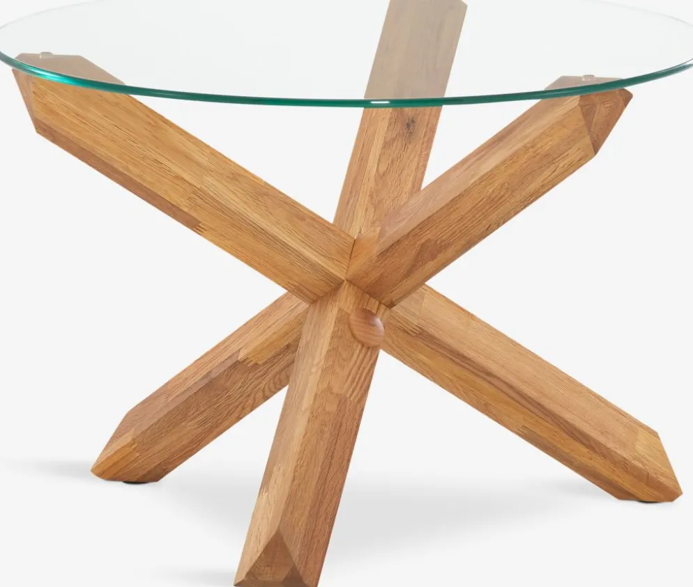 AGERBYTable basse AGERBY Ø60 verre/chêne naturel