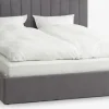 AGERFELDCadre de lit AGERFELD 180x200 tissu gris foncé