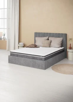 AGERFELDCadre de lit AGERFELD 180x200 tissu gris foncé