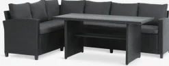 AGERMOSEEnsemble lounge AGERMOSE 6 personnes a/rangement noir