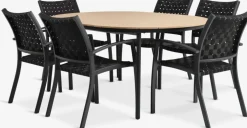AKTIVEN + GLOMFJORDAKTIVEN L118/168 table naturel + 4 GLOMFJORD chaises