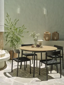 AKTIVEN + HAGLEBUAKTIVEN L118/168 table naturel + 4 HAGLEBU chaises noir
