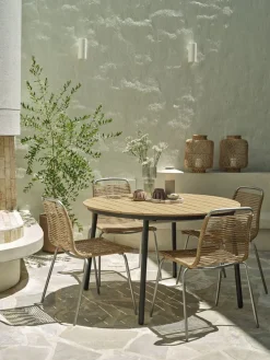 AKTIVEN + MIDDAGSBERGETAKTIVEN L118/168 table + 4 MIDDAGSBERGET chaises naturel