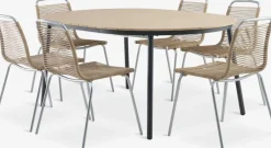 AKTIVEN + MIDDAGSBERGETAKTIVEN L118/168 table + 4 MIDDAGSBERGET chaises naturel