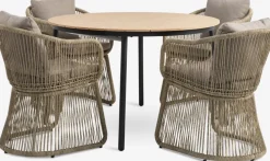 AKTIVEN + STORDALENAKTIVEN L118/168 table + 4 STORDALEN chaises naturel