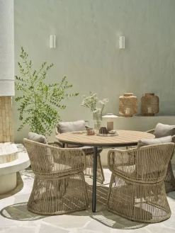 AKTIVEN + STORDALENAKTIVEN L118/168 table + 4 STORDALEN chaises naturel