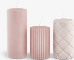 ALFREDBougie pilier ALFRED rose 3pcs/pqt