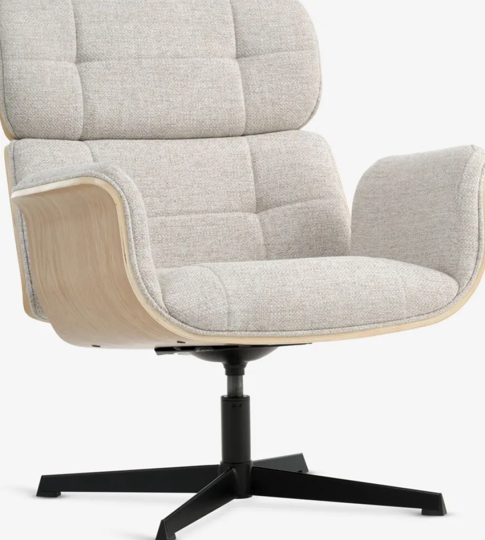ALLINGEFauteuil ALLINGE pivotant tissu beige/noir