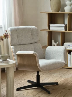 ALLINGEFauteuil ALLINGE pivotant tissu beige/noir