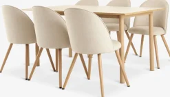 ALSTED + THORUPALSTED L160 table coloris chêne + 4 THORUP chaises beige