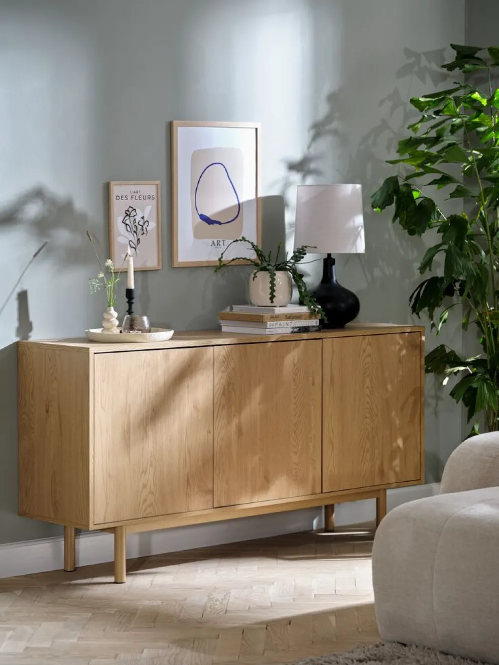 ALSTEDBuffet ALSTED 3 portes coloris chêne naturel