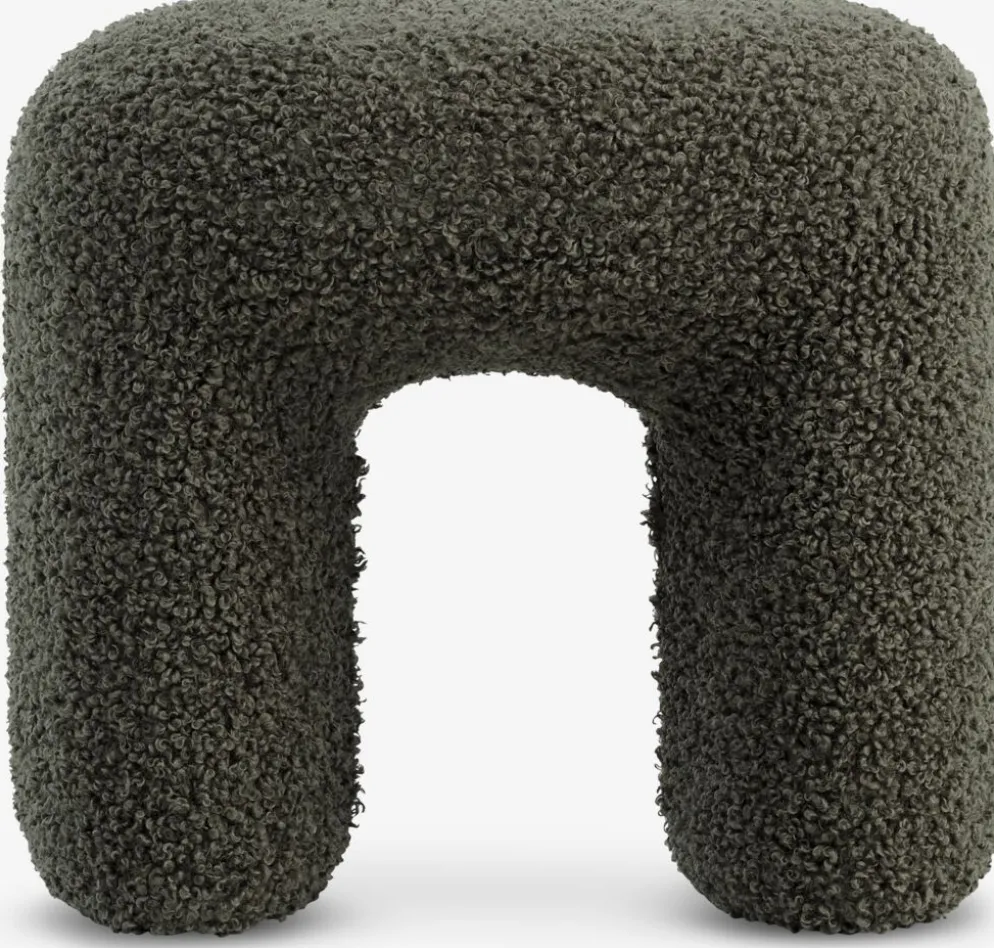 ANDSTPouf ANDST 46x38 tissu teddy vert olive