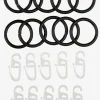 Anneau rideau a/crochet 10pcs/pqt noir