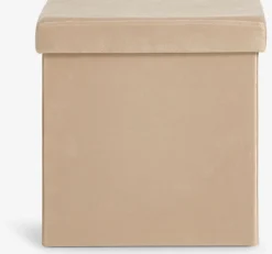 AUNINGPouf AUNING 38x38 a/rangement velours sable foncé