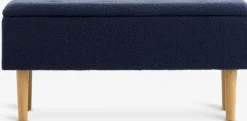 BADSTEDBanc BADSTED a/rangement tissu bleu foncé