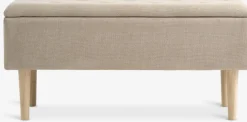 BADSTEDBanc BADSTED a/rangement tissu beige/coloris chêne