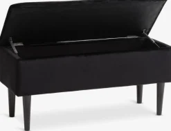 BADSTEDBanc BADSTED a/rangement velours noir/noir
