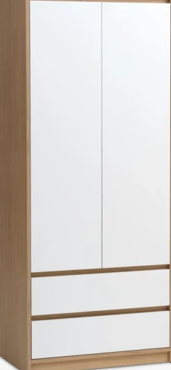 BILLUNDArmoire BILLUND 80x193 blanc/coloris chêne naturel
