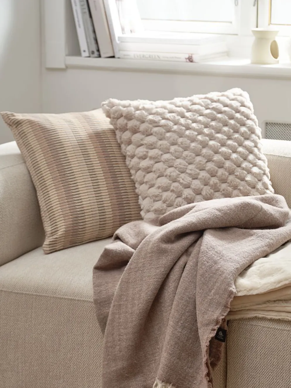 BRUNIAPlaid en laine BRUNIA 130x170 beige