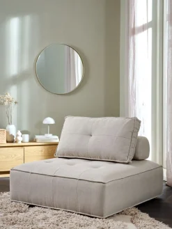 DAGSTRUPPouf DAGSTRUP a/dossier tissu beige