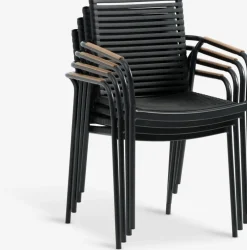 DAGSVAD + NABEDAGSVAD L190 table naturel + 4 NABE chaises noir