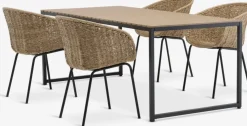 DAGSVAD + TUERNEDAGSVAD L190 table + 4 TUERNE chaises naturel