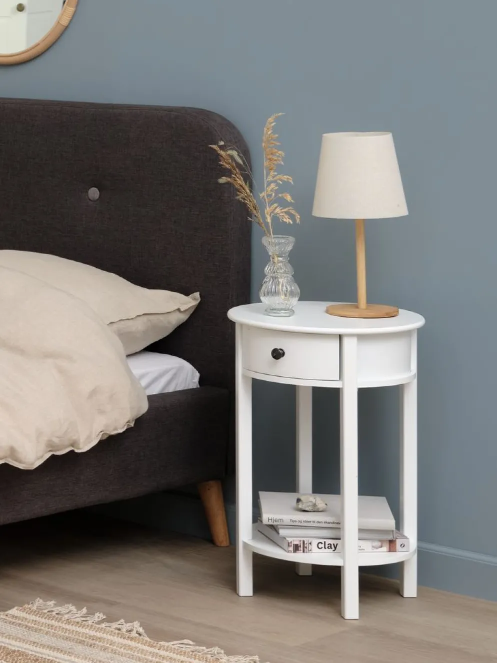 EGEBYTable de nuit EGEBY 1 tiroir blanc