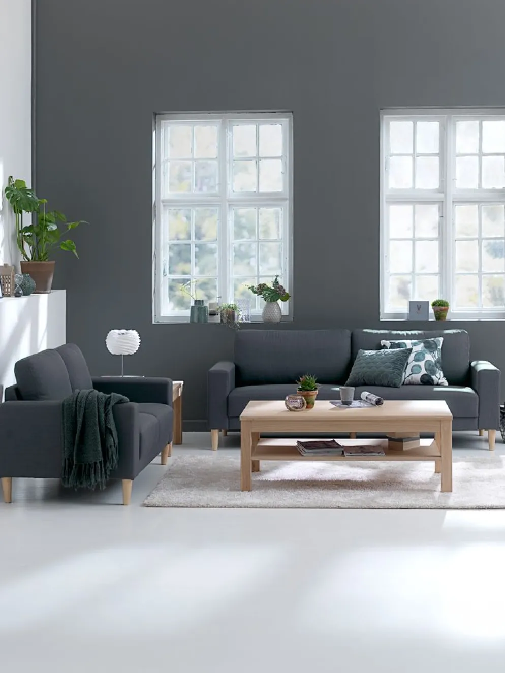 EGENSECanapé EGENSE 2 places tissu gris foncé