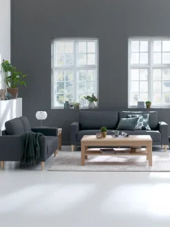 EGENSEEnsemble de canapés EGENSE 2 pièces tissu gris foncé