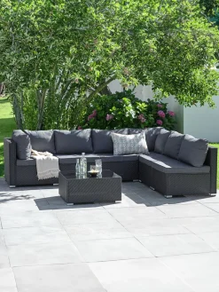 EGEnsemble lounge modulable EG 6 personnes noir