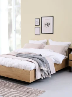 ELLINGECadre de lit ELLINGE 140x190 a/rangement coloris chêne chaud