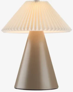 ESMUNDLampe à piles ESMUND Ø17xH20cm brun/blanc a/minuterie