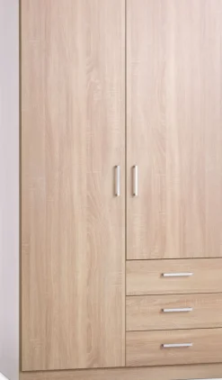 FANDRUPArmoire FANDRUP 97x176 2 portes 3 tiroirs coloris chêne c.