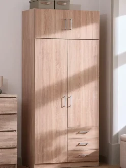 FANDRUPArmoire FANDRUP 97x176 2 portes 3 tiroirs coloris chêne c.