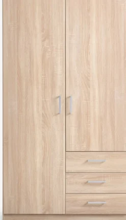 FANDRUPArmoire FANDRUP 97x176 2 portes 3 tiroirs coloris chêne c.