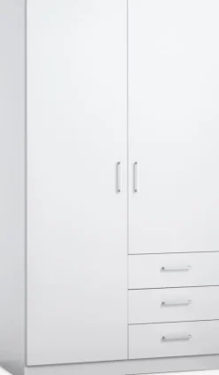 FANDRUPArmoire FANDRUP 97x176 2 portes 3 tiroirs blanc