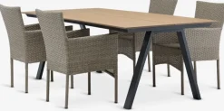 FAUSING + AIDTFAUSING L220 table + 4 AIDT chaises naturel