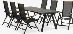 FAUSING + BREDSTENFAUSING L220 table + 4 BREDSTEN chaises noir