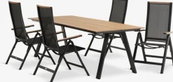 FAUSING + BREDSTENFAUSING L220 table naturel + 4 BREDSTEN chaises noir