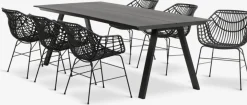 FAUSING + ILDERHUSEFAUSING L220 table + 4 ILDERHUSE chaises noir