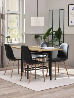 FOLDINGBRO + JONSTRUPFOLDINGBRO L130 table coloris chêne +4 JONSTRUP chaises noir