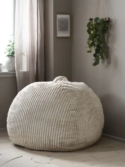 FOULUMPouf poire FOULUM 109x80x109 tissu velours côtelé beige