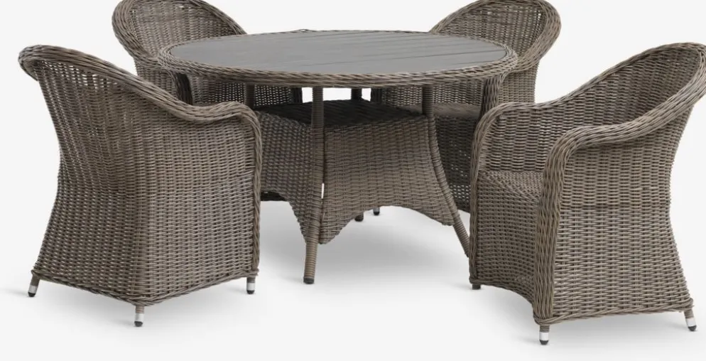 GAMMELBYGAMMELBY Ø130 table + 4 GAMMELBY chaises gris