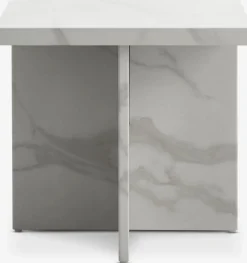 GANDRUPBout de canapé GANDRUP 45x45 coloris marbre blanc