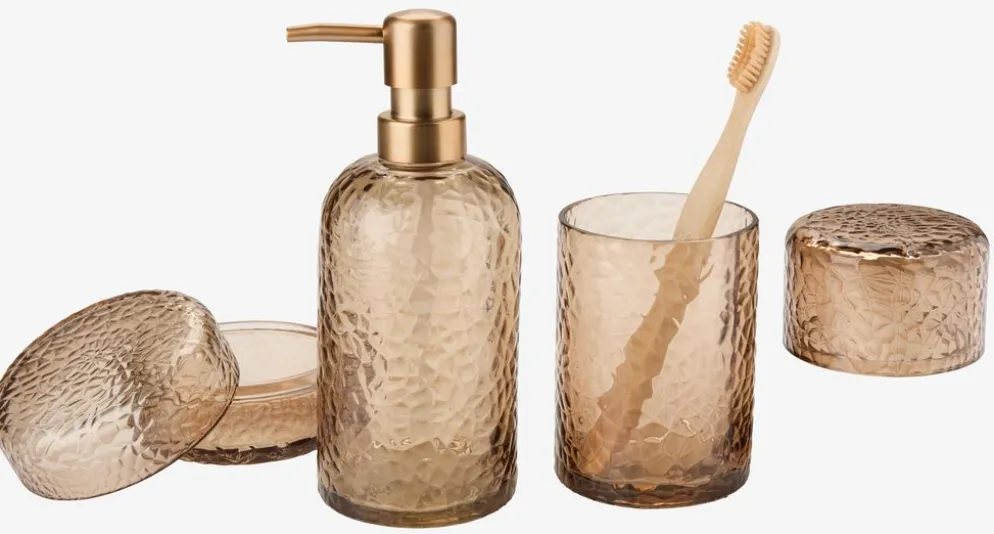 GENEVADBoîte de rangement GENEVAD Ø10xH6cm verre brun