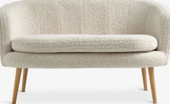 GISTRUPCanapé GISTRUP 2 places tissu teddy blanc cassé