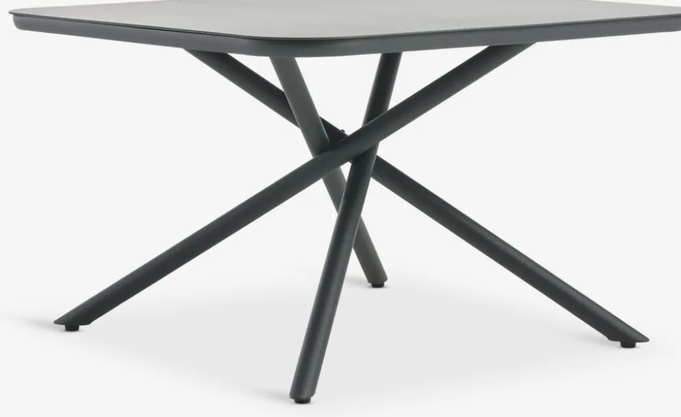 GOTHENBURG + HEMSEDALGOTHENBURG L120 table gris + 4 HEMSEDAL chaises noir