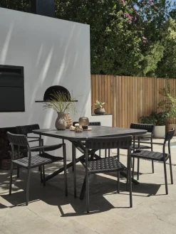 GOTHENBURG + TRILLEVALLENGOTHENBURG L120 table gris + 4 TRILLEVALLEN chaises noir