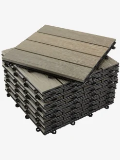 GRAVANDDalle de terrasse GRAVAND l30xL30 imitation bois gris 9pcs